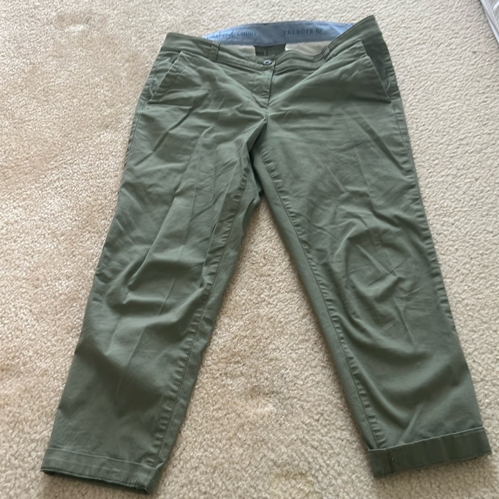 Size : 8P | Talbots Sage Green Mid Rise Ankle Cropped Girlfriend Chino/Pants